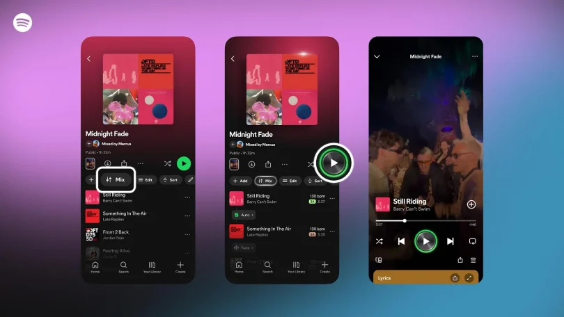 Spotify transitions